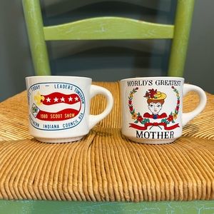 ☕️ 2 vintage mugs “worlds greatest mother” & “scouts today 1980”